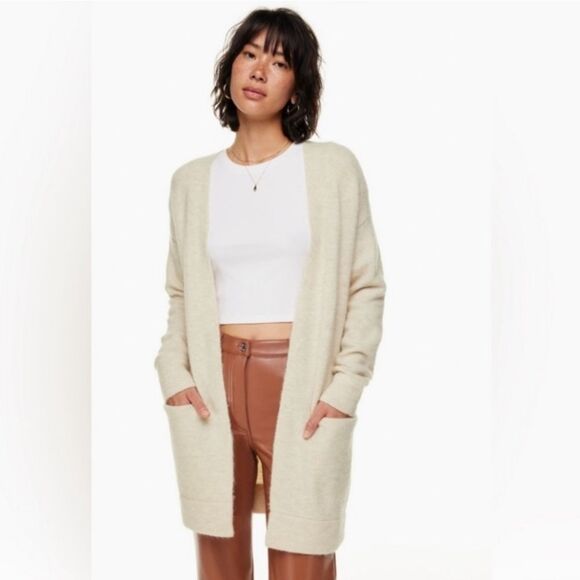 Aritzia Wilfred Free Alpaca Wool Blend Open Front Cardigan - Picture 1 of 8